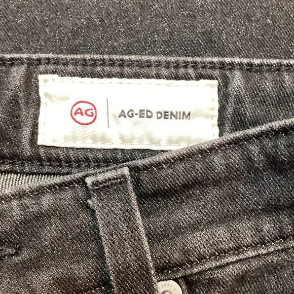 AG Adriano Goldschmied Saige Womens Wide Leg Crop Jeans High-Rise Black Denim